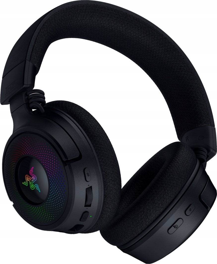 Kufje gaming Razer Kraken V4 Wireless, pa tela, RGB, të zeza