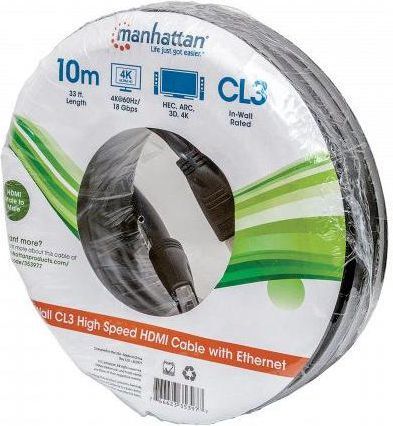 Kabllo HDMI Manhattan - HDMI 4K, 10m, e zezë