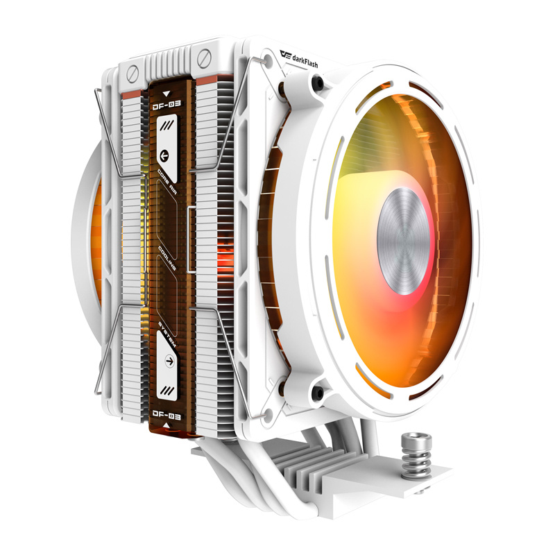 Ftohës CPU Darkflash E400 PLUS, 2x 120mm PWM, ARGB, i bardhë
