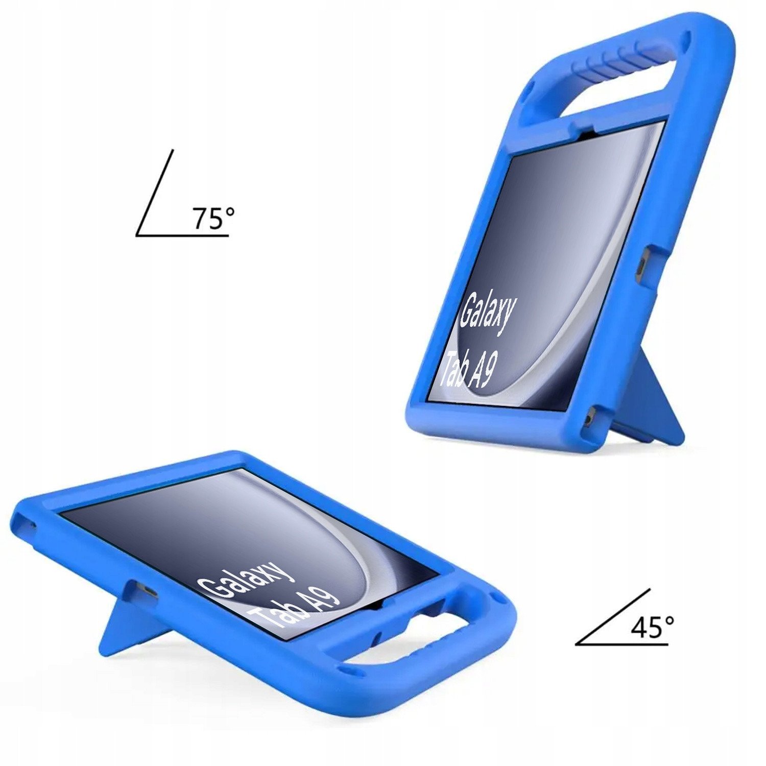 Maskë tablet FunColor për Samsung Galaxy Tab A9 8.7, EVA, me dorezë dhe këmbë mbajtëse, blu