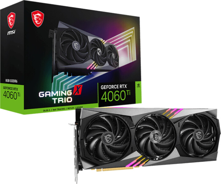 Kartelë grafike MSI GeForce RTX 4060 Ti GAMING X TRIO 8G, 8GB GDDR6