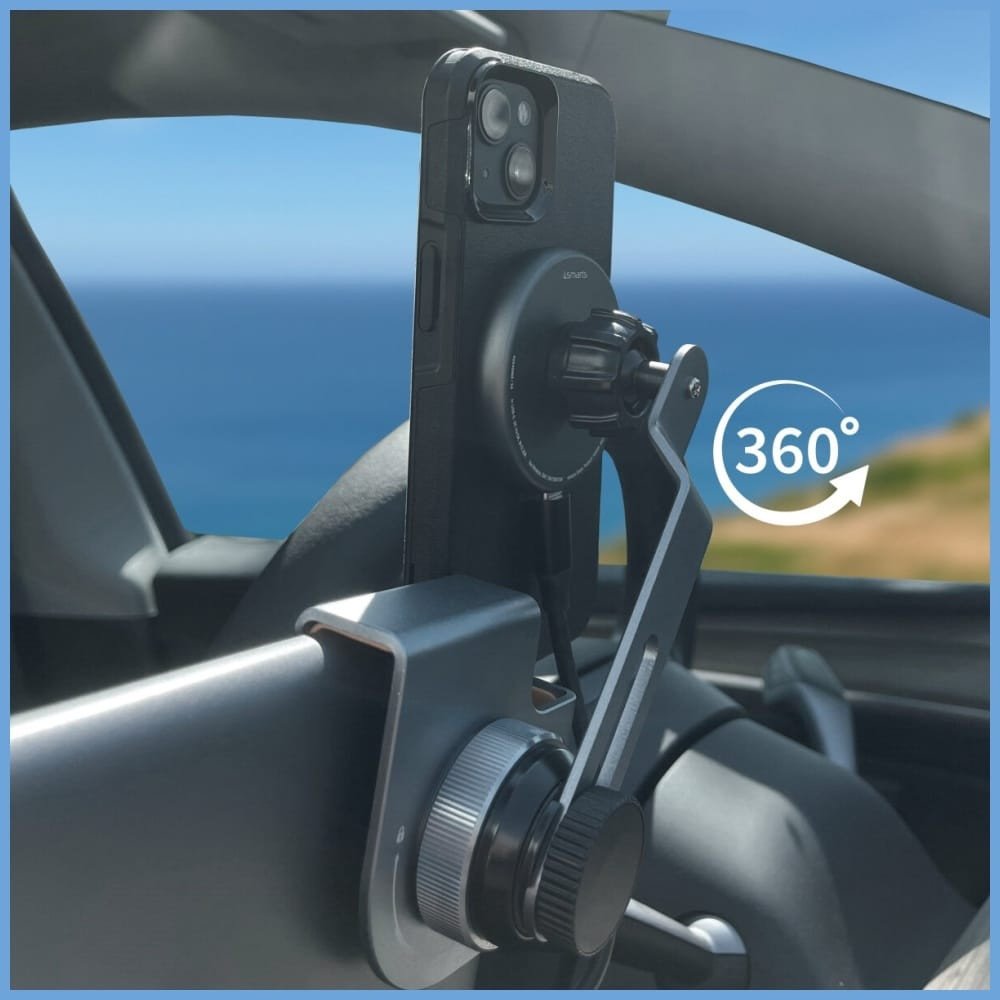 Karikues pa tela për veturë 4smarts Qi2 Screen Mount, magnetik MagSafe, 15W, i zi