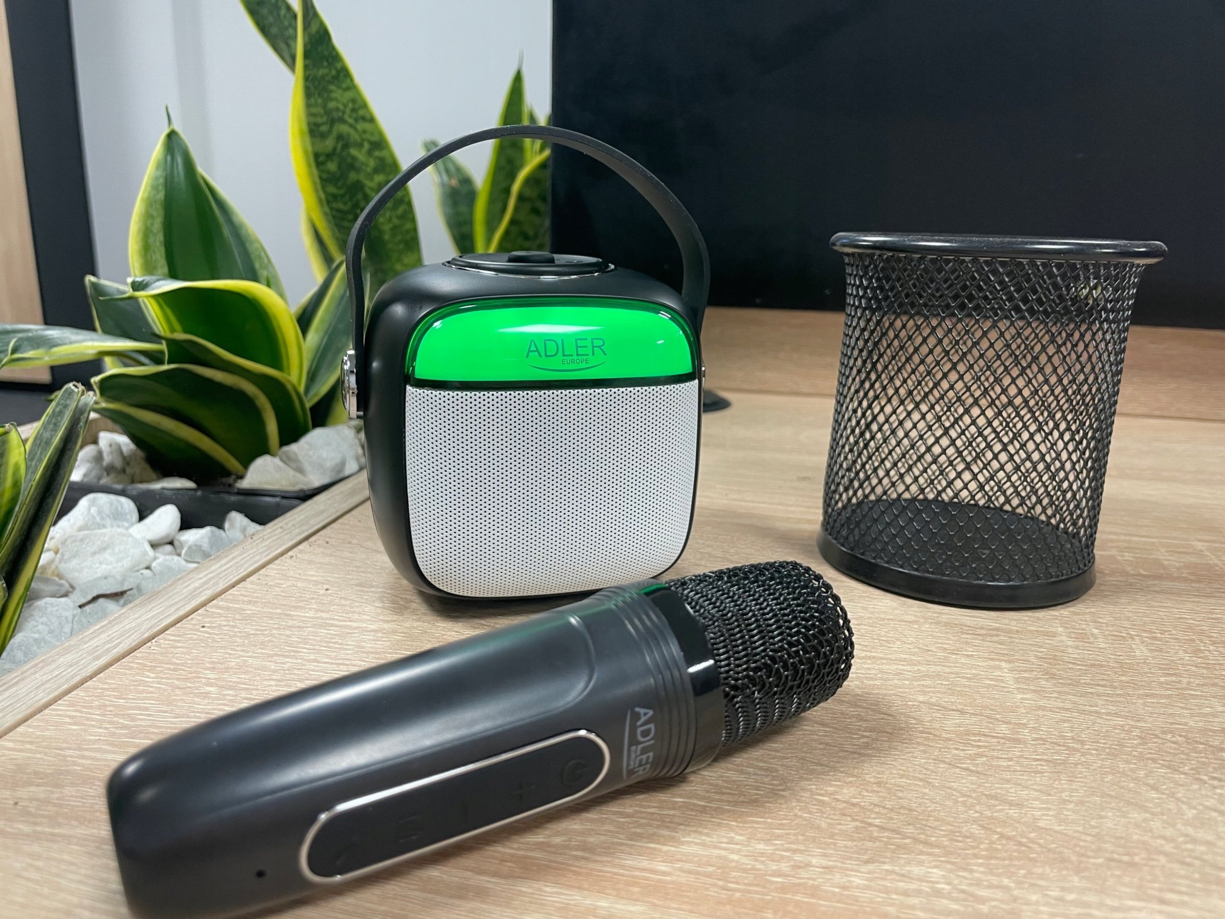 Kuti karaoke Adler AD 1199 me mikrofon, 8 orë bateri, Bluetooth 5.1, USB C, e zezë