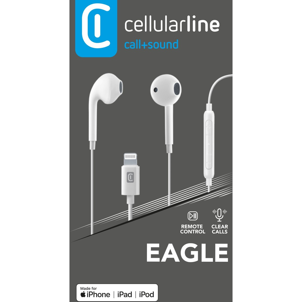 Dëgjuese Cellularline Eagle AUEAGLEMFIIPHW, Lighting, Mic, të zeza