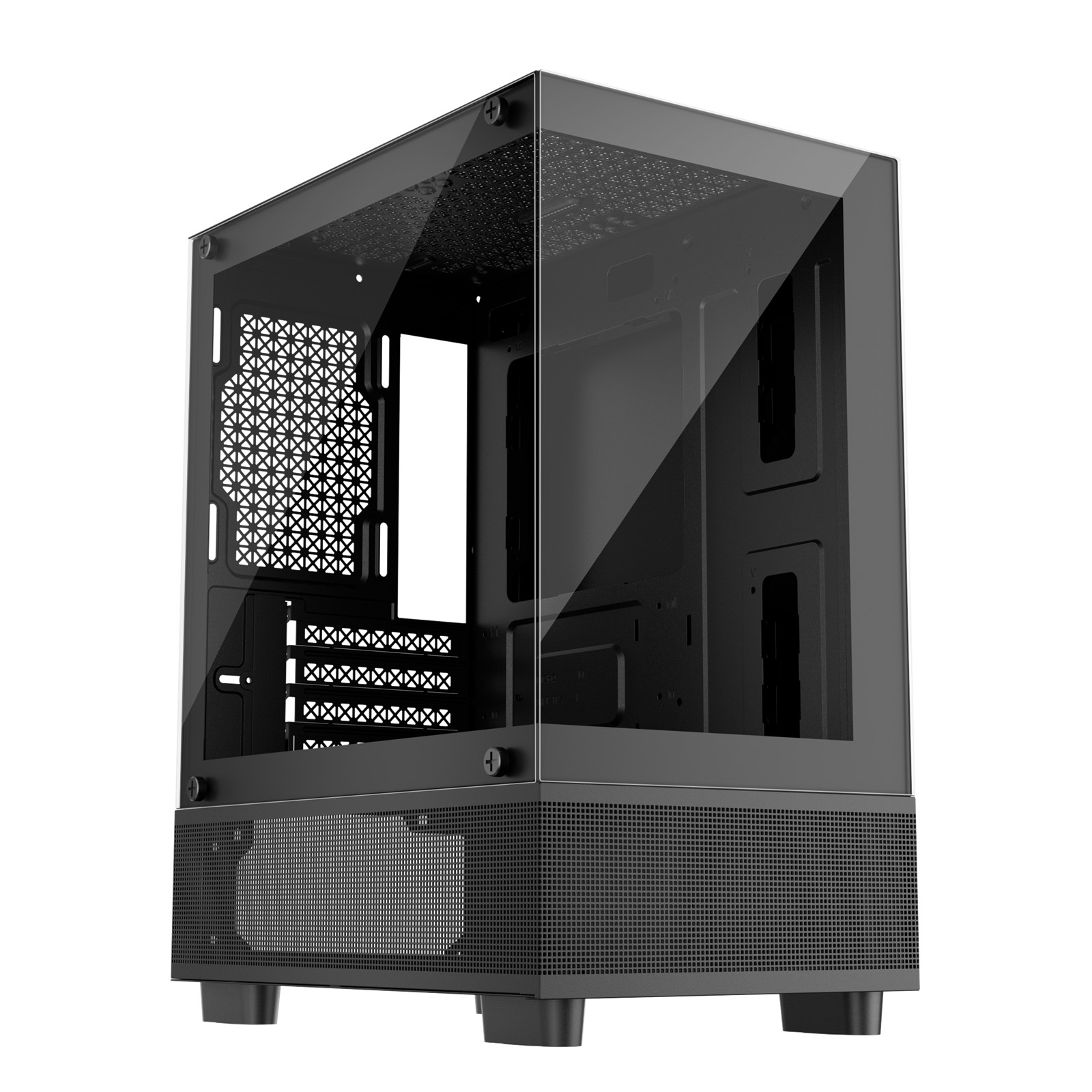 Kuti kompjuteri 1STPLAYER MIKU Mi2-a, MIDI Tower, xham i temperuar, e zezë