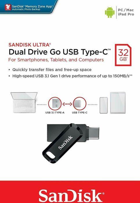 Flash Drive SanDisk Ultra Dual Drive Go (SDDDC3-032G-G46), 32 GB