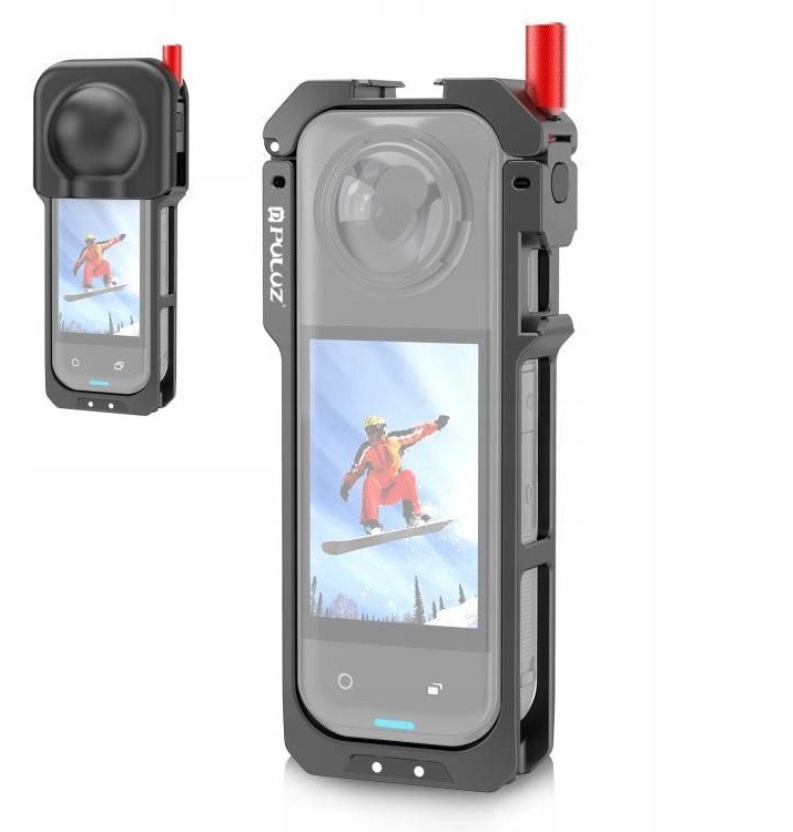 Kornizë mbrojtëse Puluz PU759B për Insta360 X5, alumin, montim GoPro dhe tripod, e zezë