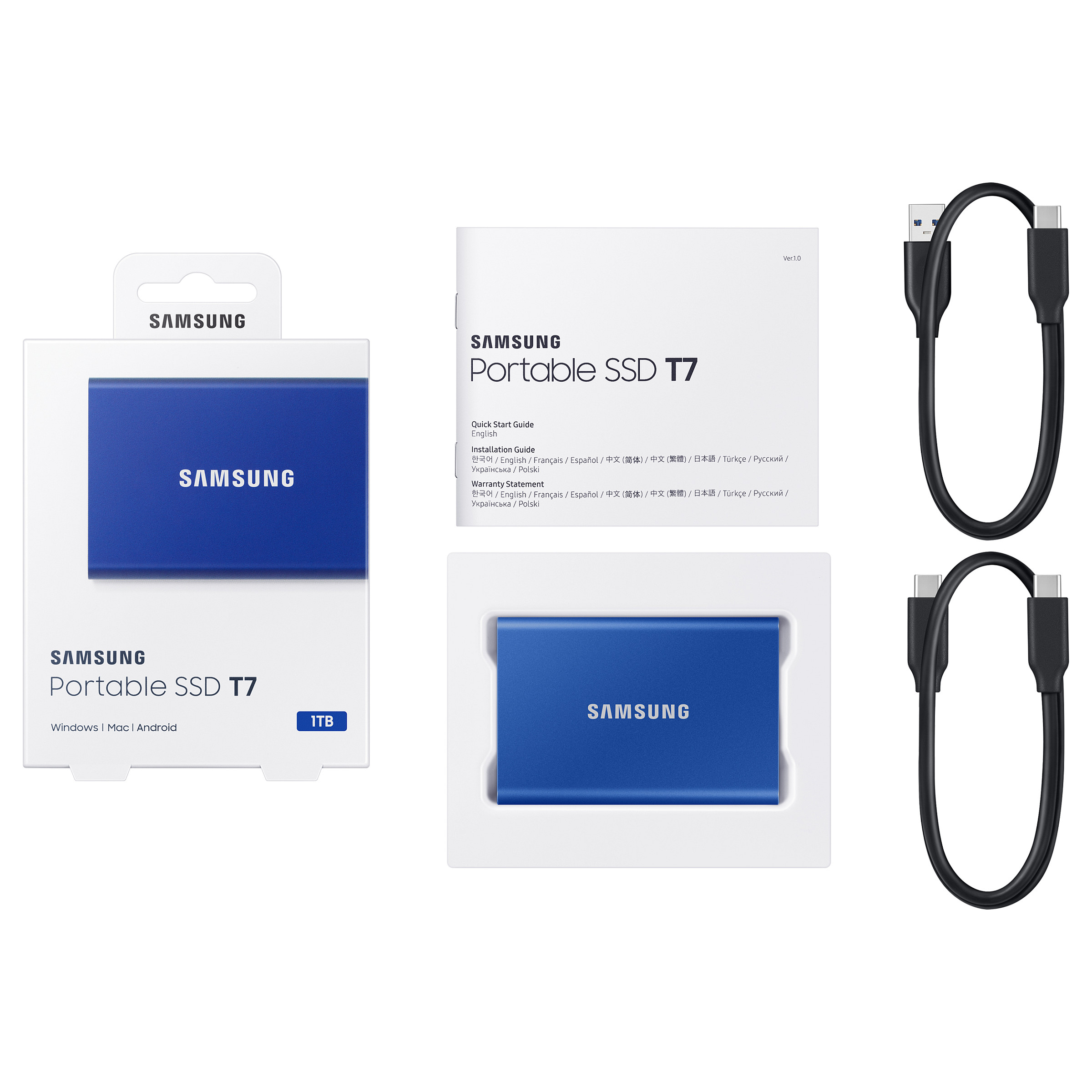 Samsung T7 MU-PC1T0H 1TB USB 3.2, SSD External