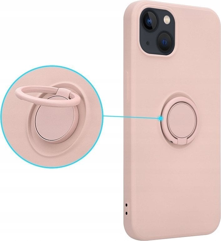 Futë telefoni OEM Silicone Ring Case për Samsung S23, silikon TPU, unazë mbajtëse, rozë