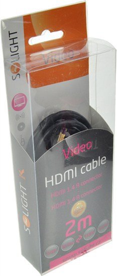 Kabllo HDMI Solight SSV1202, 2m, versioni 1.4, e zezë