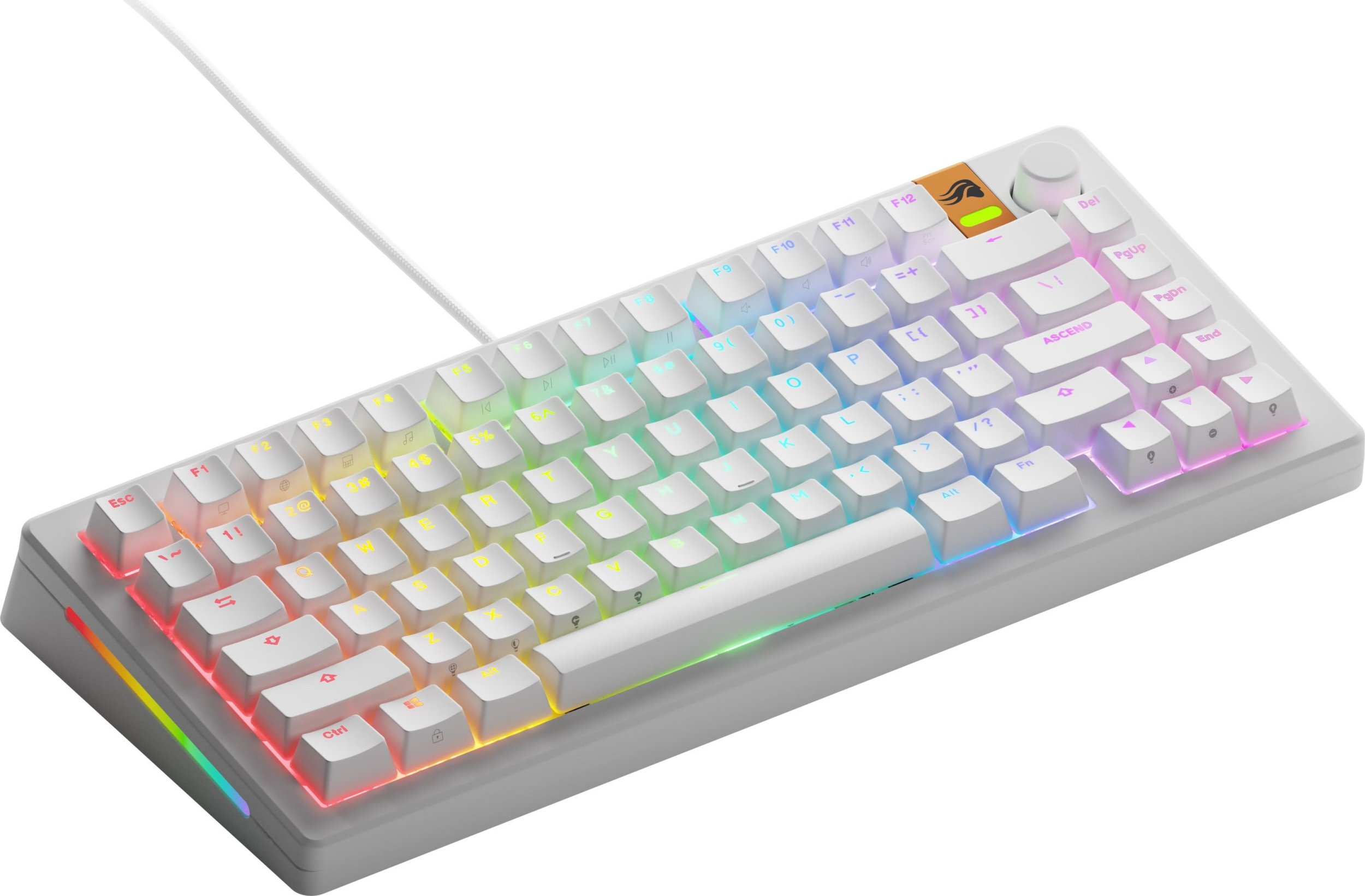 Tastierë gaming Glorious GMMK 3 HE 75%, me kabllo, linear, e bardhë