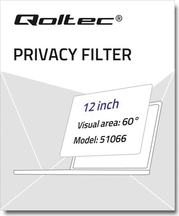 Filter privatësie për laptop Qoltec 51066, 12.1", format 16:10