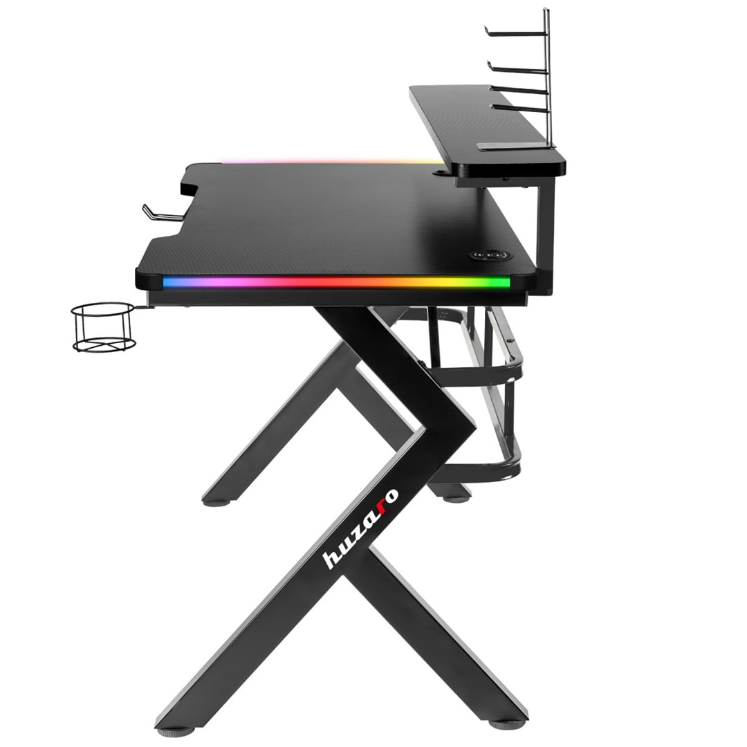 Tavolinë lojërash Huzaro Hero 5.0, 120x60 cm, 25 mm, RGB LED, e zezë 2