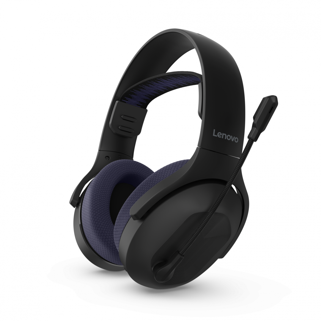 Headset gaming Lenovo Legion H410, wireless, me Bluetooth, i zi vjollcë