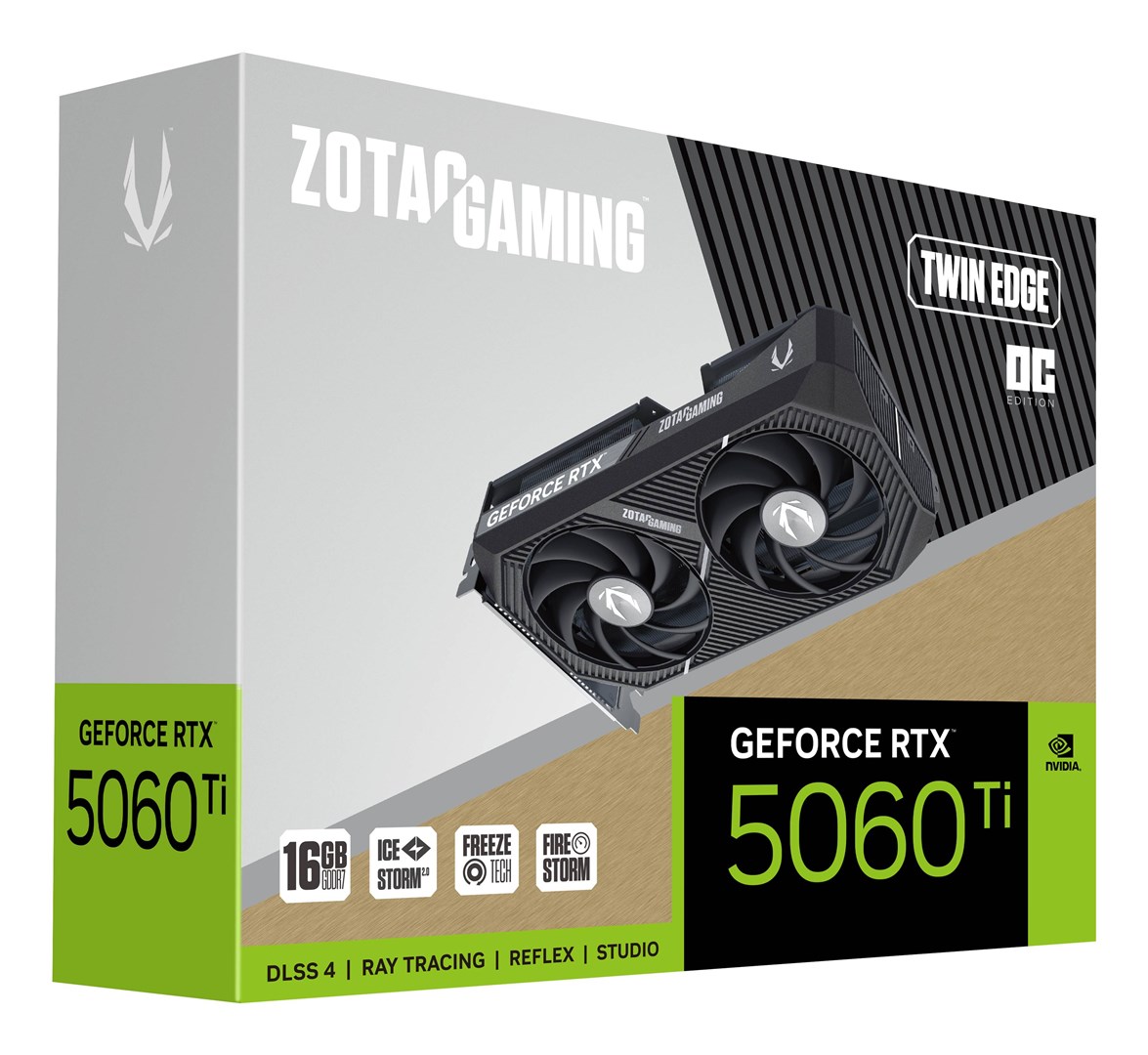 Kartelë grafike Zotac GAMING GeForce RTX 5060 Ti Twin Edge OC NVIDIA,16 GB GDDR7