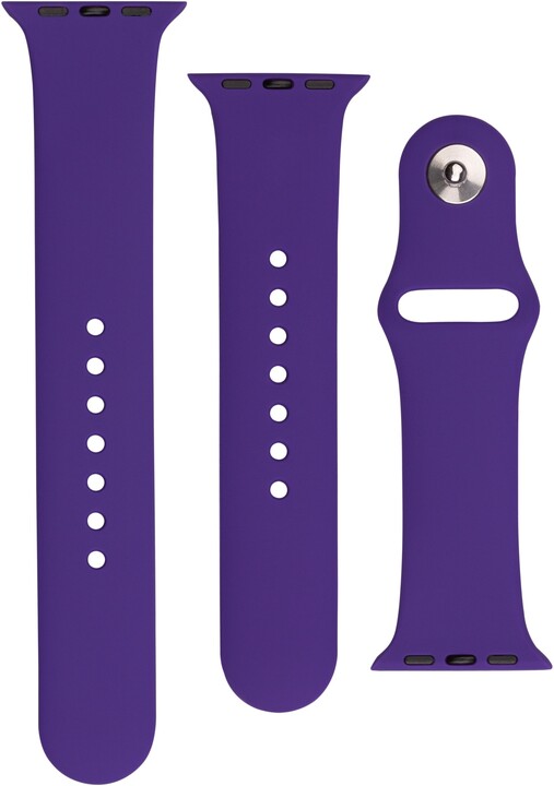 Rrip silikoni FIXED për Apple Watch 38/40 / 41mm, 2 gjatësi, vjollcë