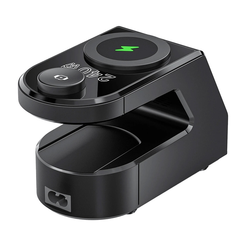 Orë alarmi BlitzWolf FW10, karikues wireless 10 në 1, ekran LED, e zezë