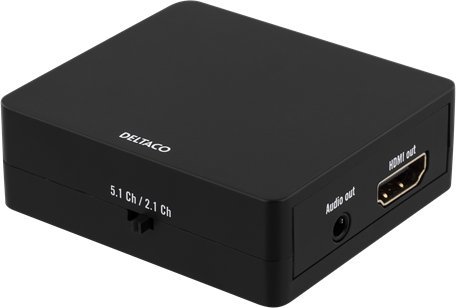 Adapter audio video Deltaco HDMI-7038, HDMI në HDMI dhe SPDIF, Full HD 1080p, i zi