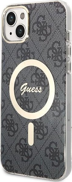 Set MagSafe Guess GUBPP14SH4EACSK për iPhone 14 6.1", karikues wireless, mbrojtëse 4G Print, i zi