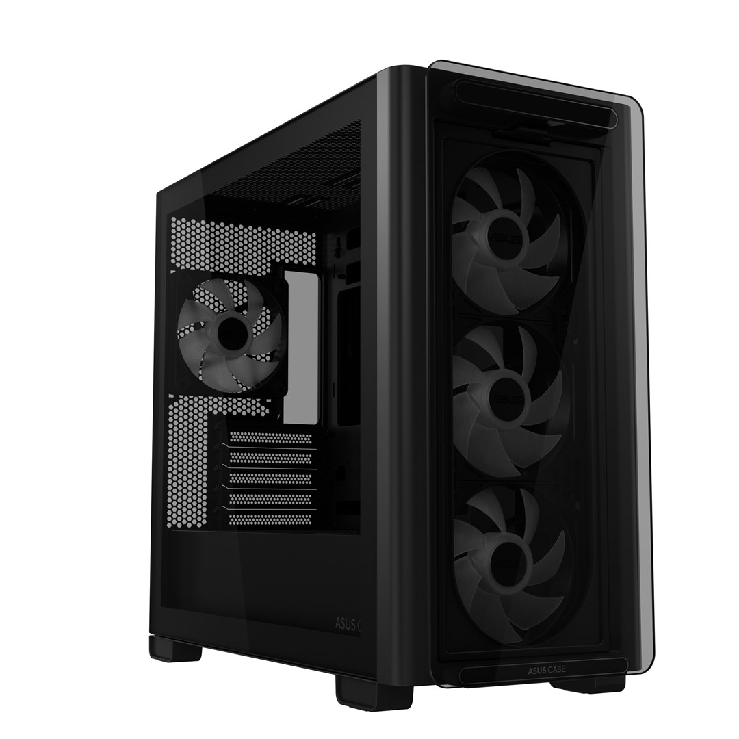 Kutia PC ASUS A23 PLUS Mid Tower, ARGB, xham i temperuar, e zezë