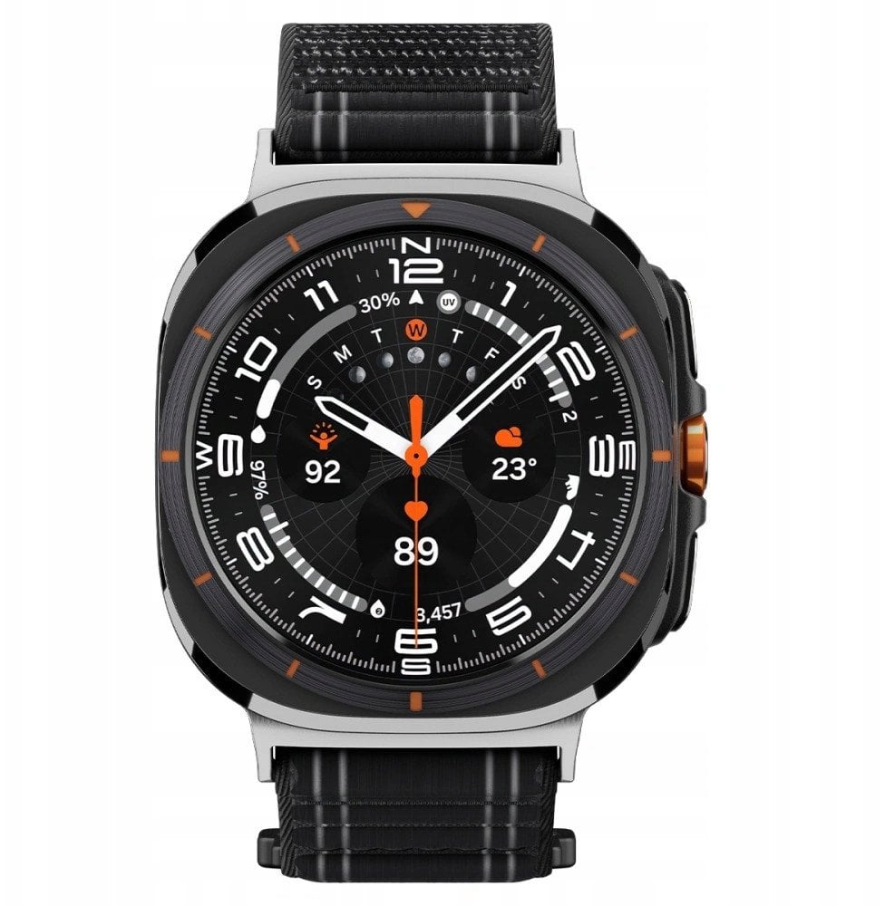 Rrip tekstili Spigen Fabric Band, për Samsung Galaxy Watch Ultra 47mm, mbyllje hook and loop, i zi