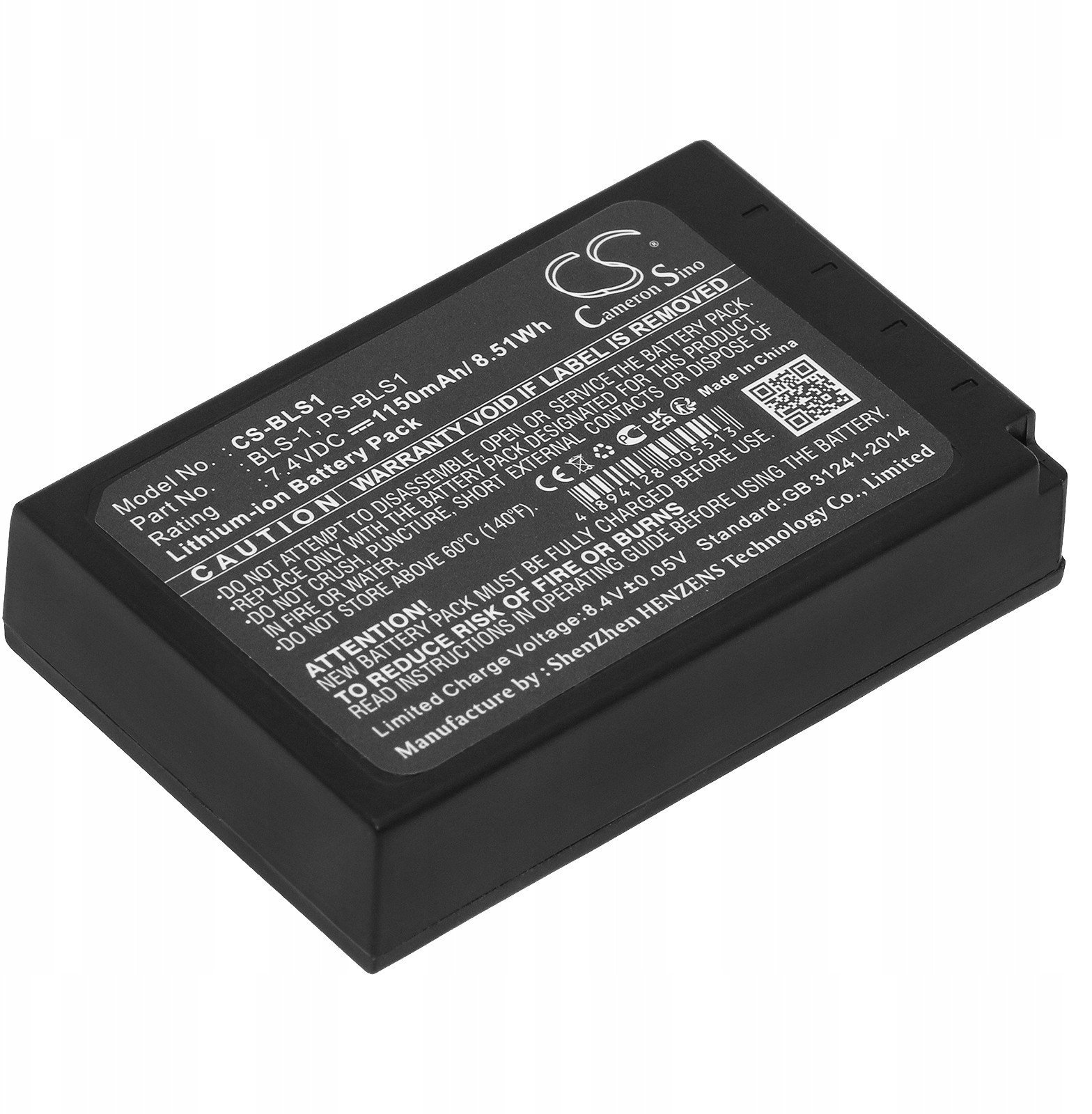 Bateri zëvendësuese për kamera Olympus BLS 1, 7.4V, 1150mAh, e zezë