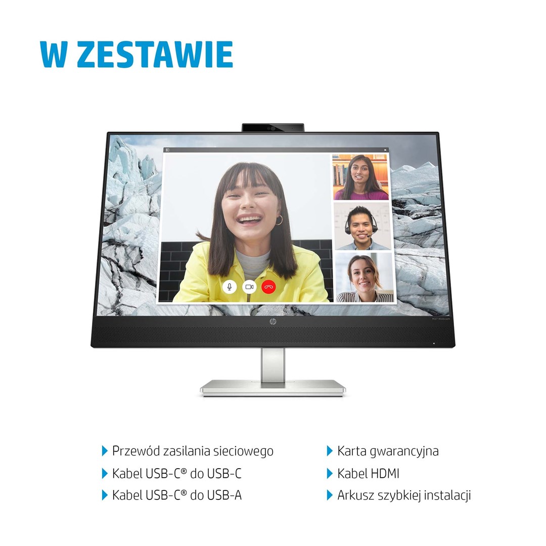 Monitor HP E-Series E27m G4, 27", QHD USB-C, i zi/i argjendtë