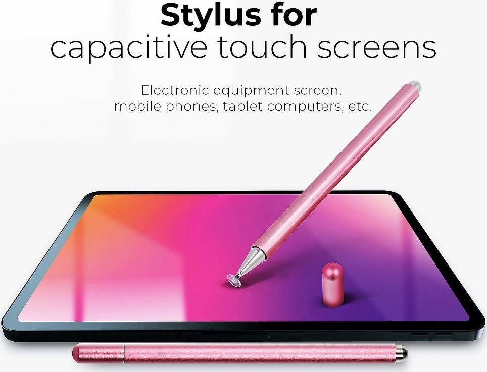 Stylus për ekrane prekëse kapacitive, majë disk, rozë