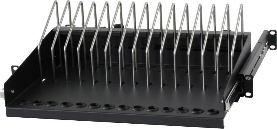 Raft i lëvizshëm për kabinet rack Techly, 14 ndarje, për kabinet 19", i zi