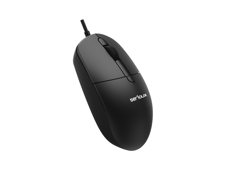 Set tastierë dhe maus Serioux SRXK-SKBM996WD, me kabllo USB, DPI 800-1600, i zi