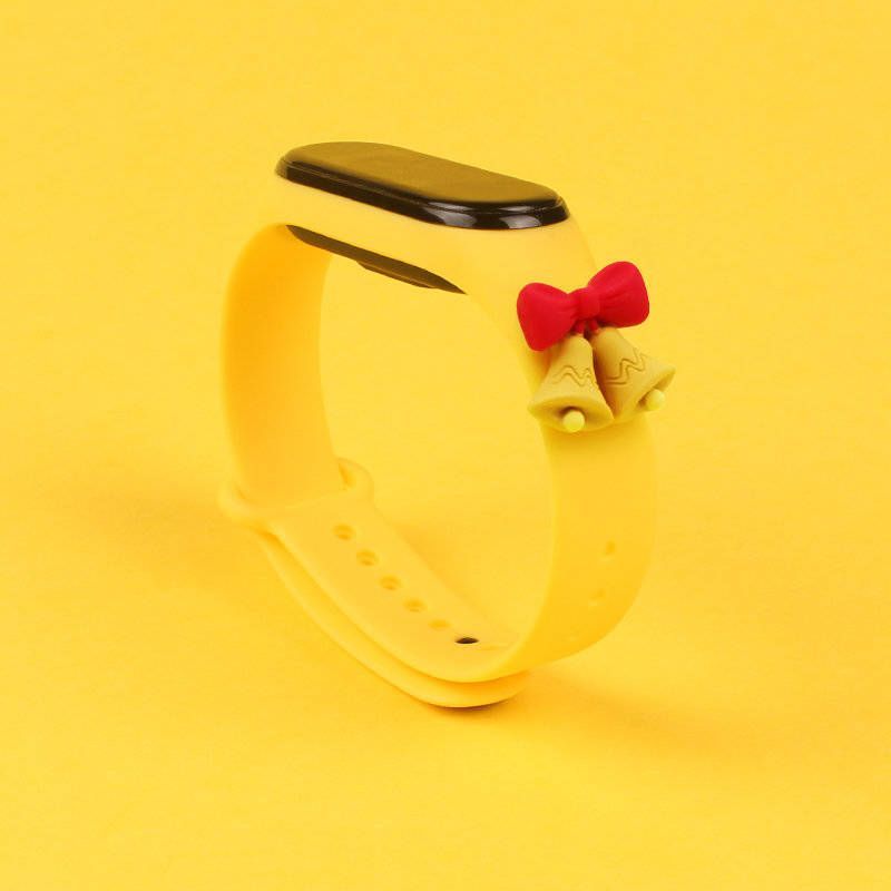 Rrip silikoni Hurtel Strap Xmas për Xiaomi Mi Band 6 Mi Band 5, motiv Krishtlindjesh, i verdhë