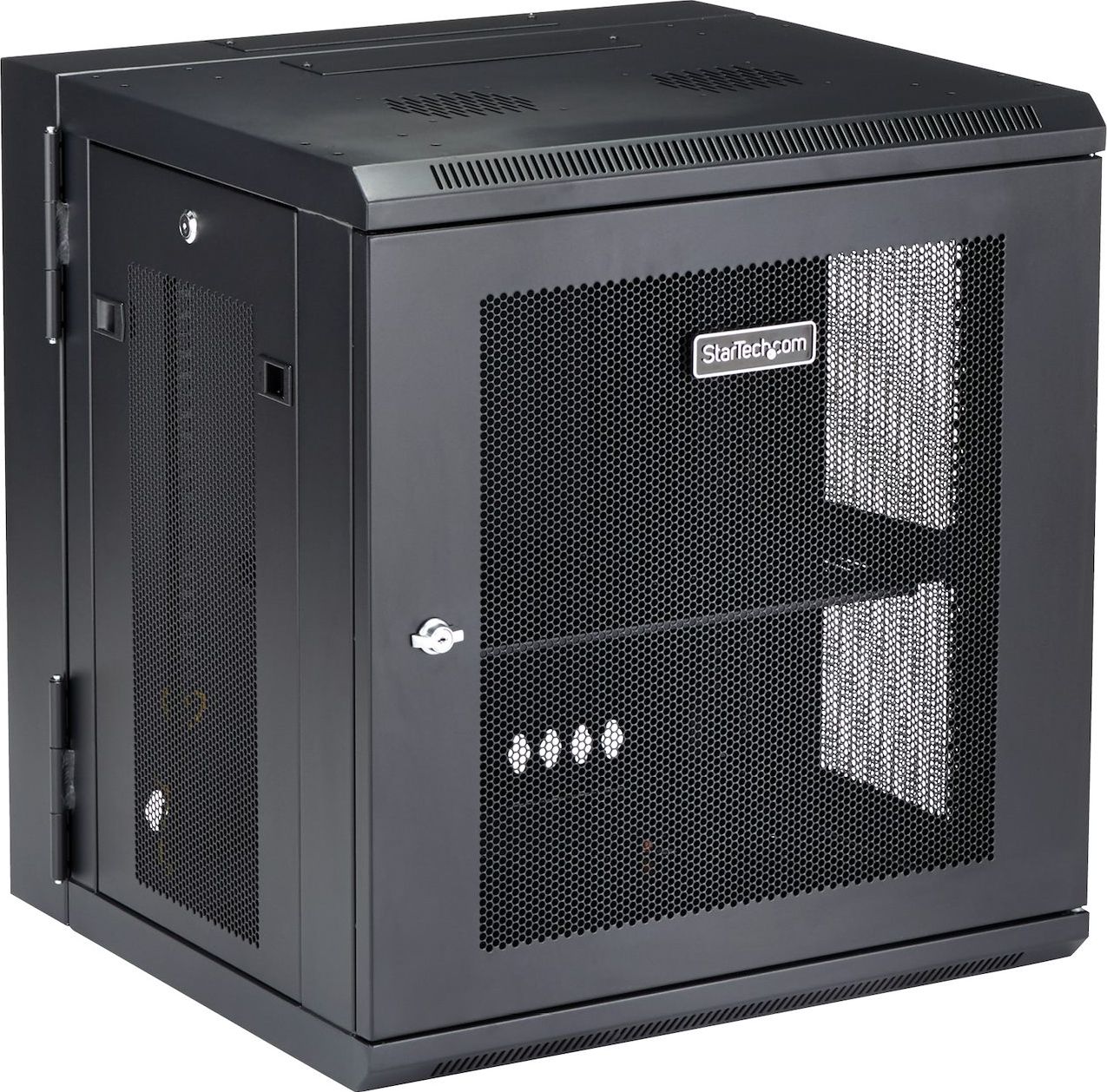 Kabinet rrjeti StarTech 4 Post 12U, montim në mur, raft 1U, i zi