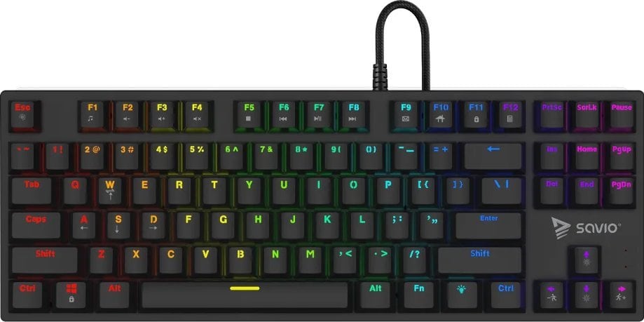 Tastierë mekanike Savio Tempest X2, RGB, Outemu Brown, me kabllo