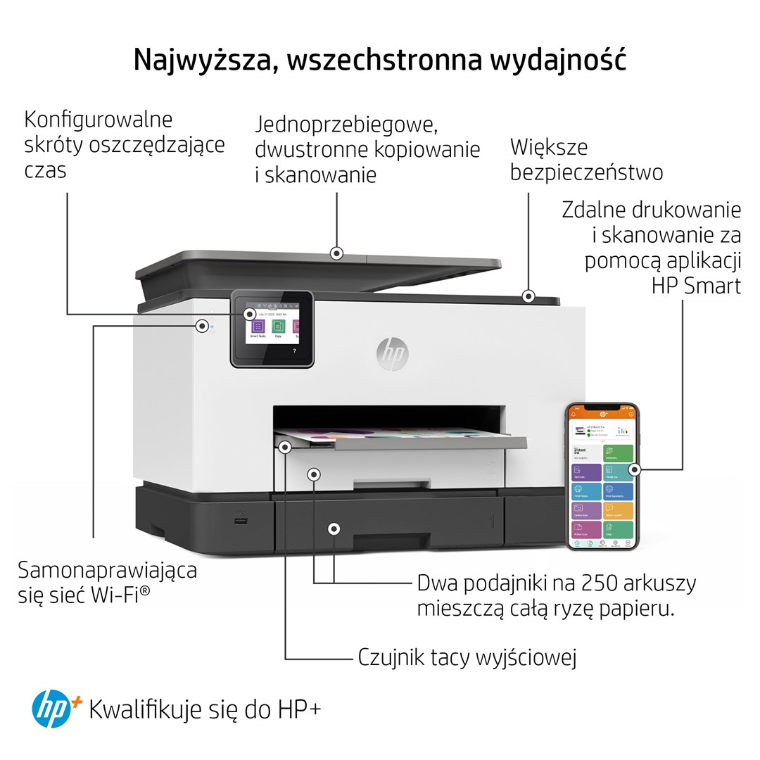 Printer multifunksional HP OfficeJet Pro 9022e, Inkjet termal, i bardhë