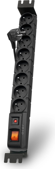 Kordon zgjatues elektrik Acar S8 FA RACK, 230V, 5m, i zi