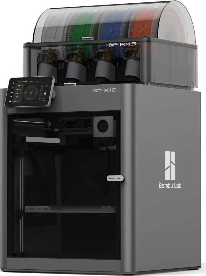 Printer 3D Bambu Lab X1E Combo, dhomë e ngrohur, kamera integruar, gri