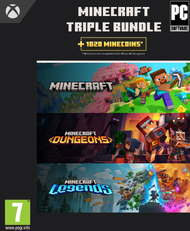 Lojë PC Microsoft Minecraft Triple Bundle, 3 lojëra, 1020 Minecoins, dixhitale