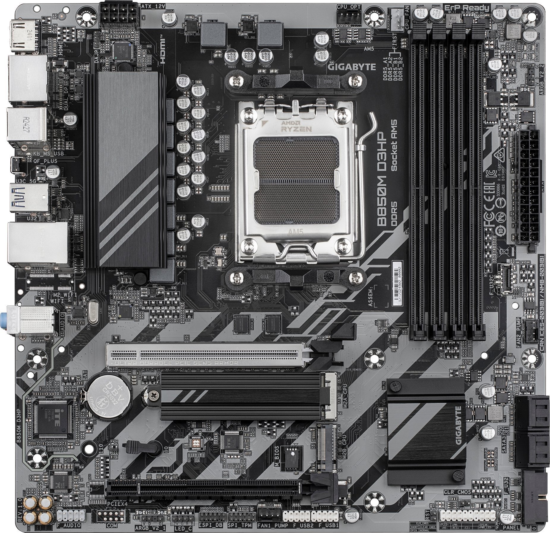 Motherboard GIGABYTE B850M D3HP, AMD Ryzen 9000, DDR5 8200MHz, Micro ATX 2