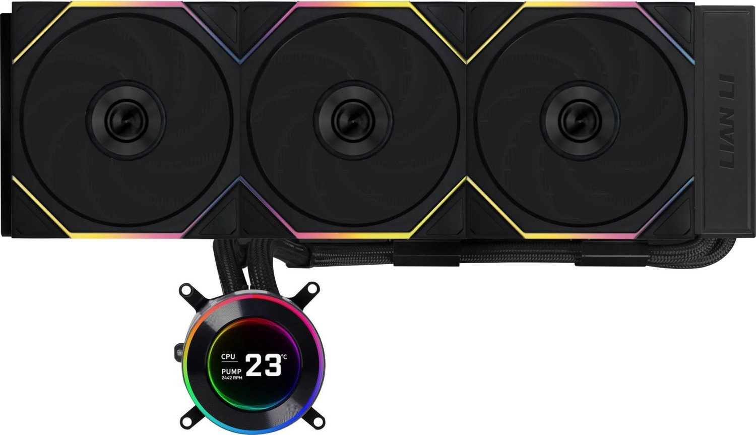 Ftohës AIO për CPU Lian Li Hydroshift II LCD C 360TL, 360mm, ekran IPS 2.1", i zi