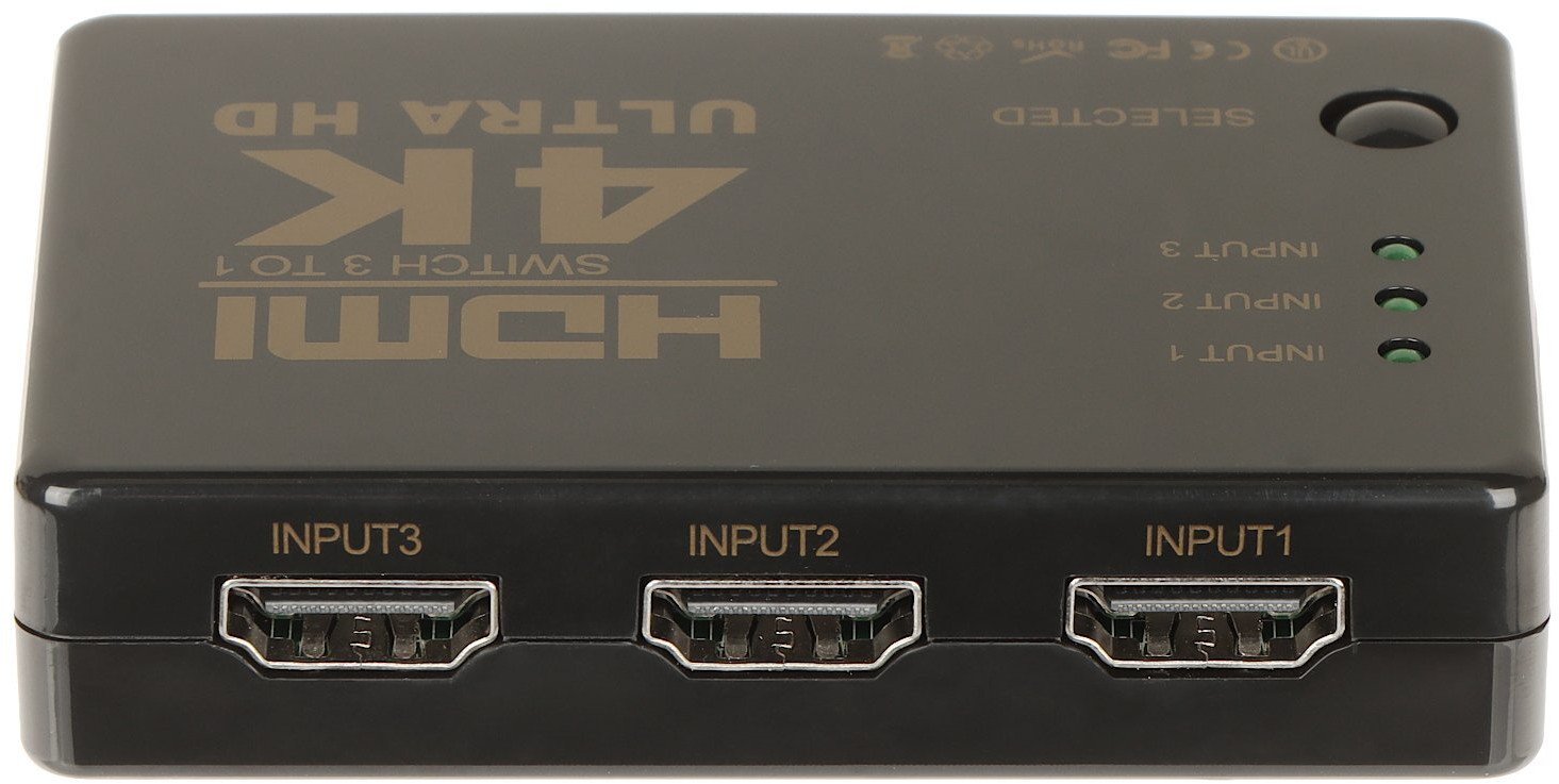 Ndërrues HDMI Unitek HDMI SW 3/1 IR 4K, 3 porta, 4K, i zi