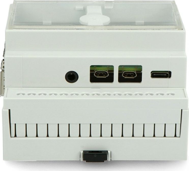 Kuti DIN Multicomp Pro FAR-16544 për Raspberry Pi 4B, montim në shinë 35mm, kapak transparent
