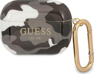 Mbulesë mbrojtëse Guess GUAPUCAMG Camo për AirPods Pro, TPU, kafe
