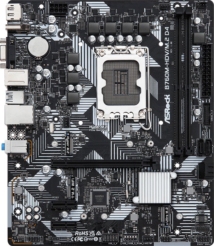 Pllakë amë ASRock B760M-HDV/M.2 D4, 64GB
