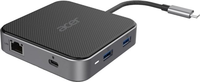 USB Hub Acer 7në1, 8K Multi Display, i zi
