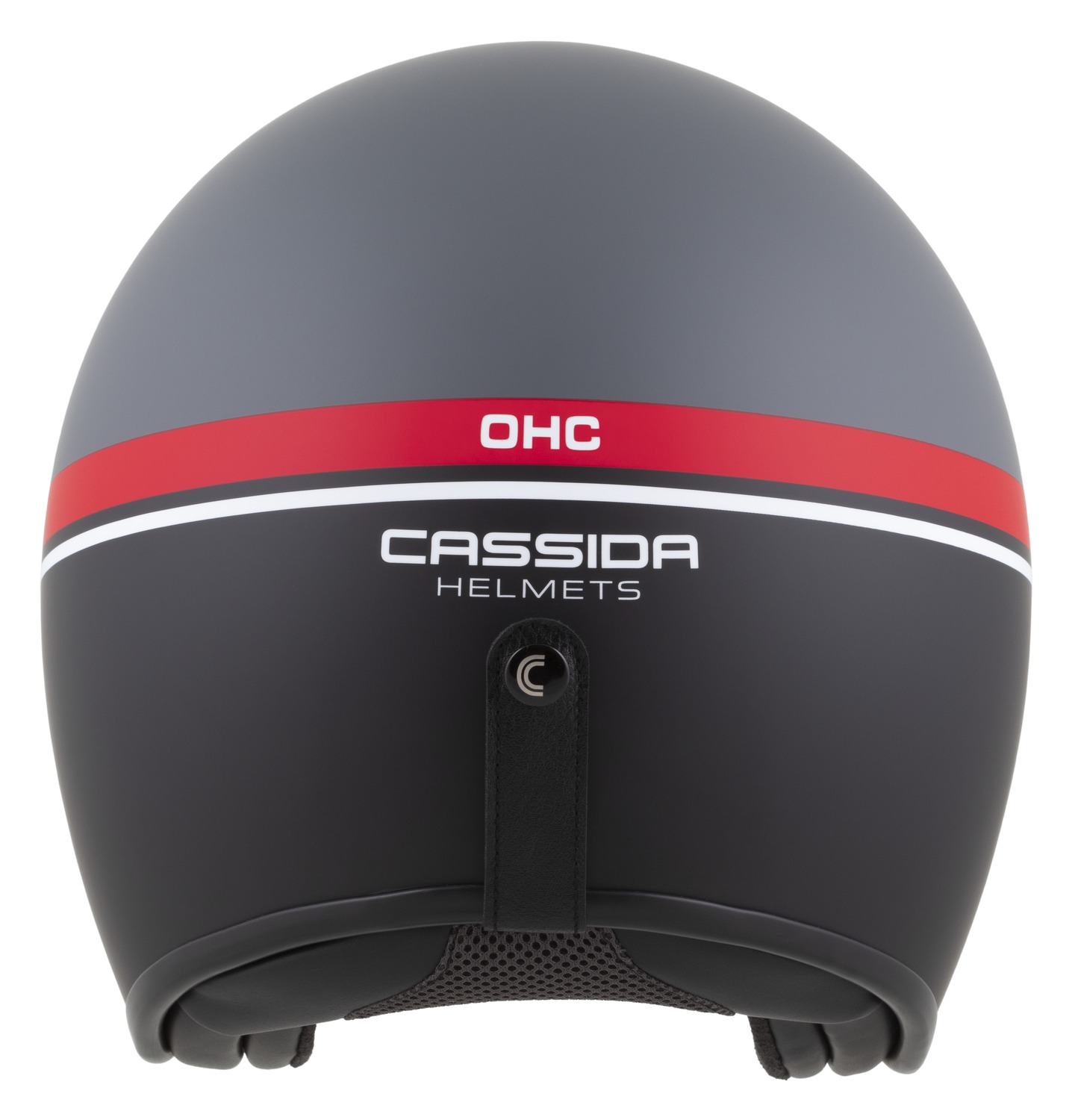 Helmetë moto CASSIDA Oxygen 2.0 Jawa OHC, e hapur, me diell të brendshëm, gri mat e kuqe e zezë e bardhë