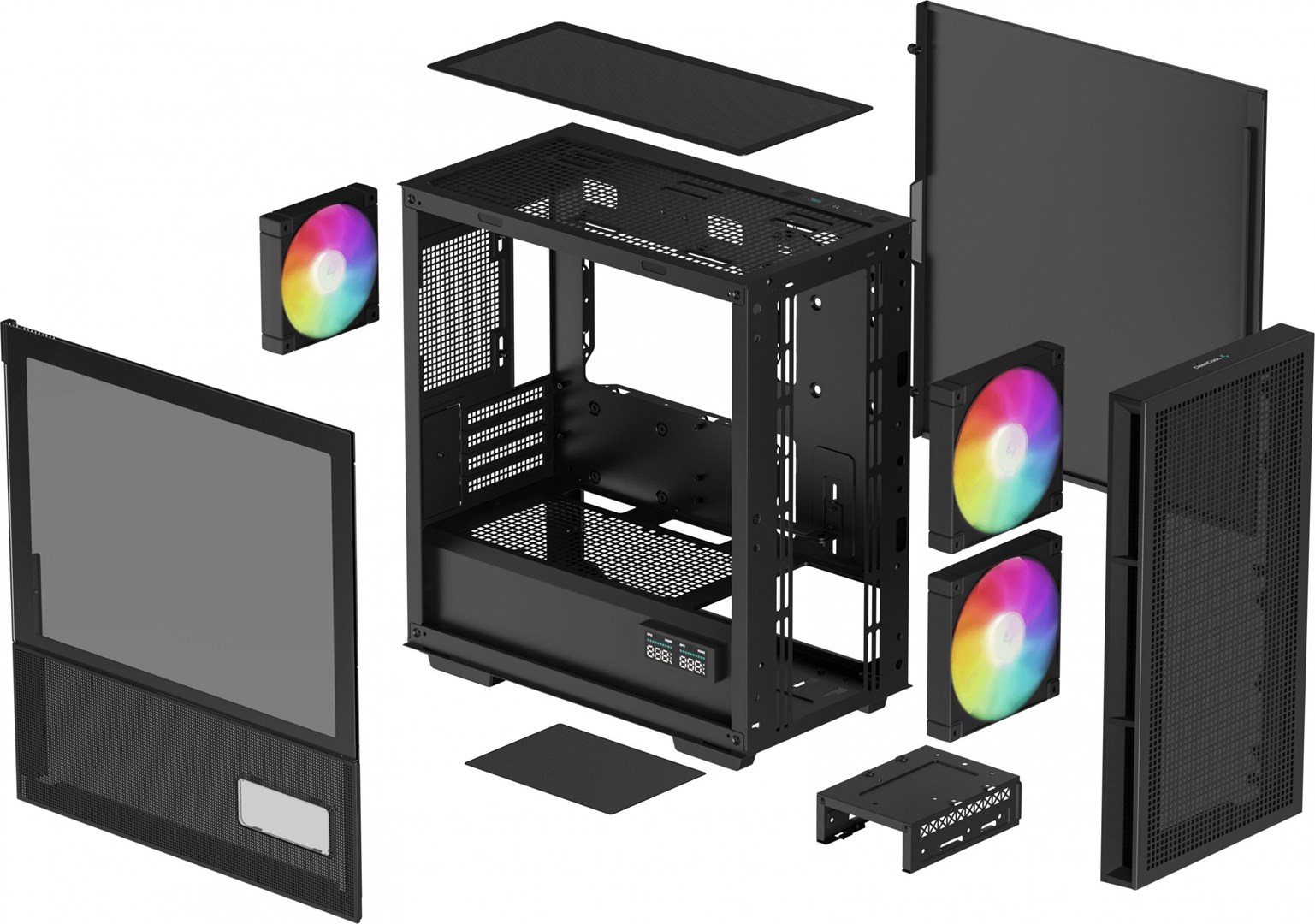 Kasa kompjuteri Deepcool CH360 Digital, ATX, ARGB, e zezë