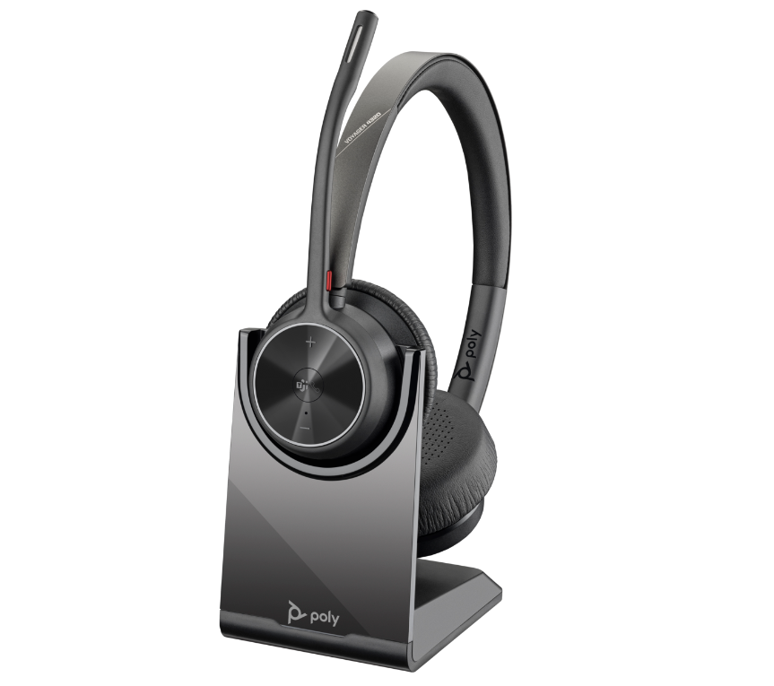 Kufje wireless Poly Voyager 4320, Bluetooth 5.1, me mikrofon, të zeza