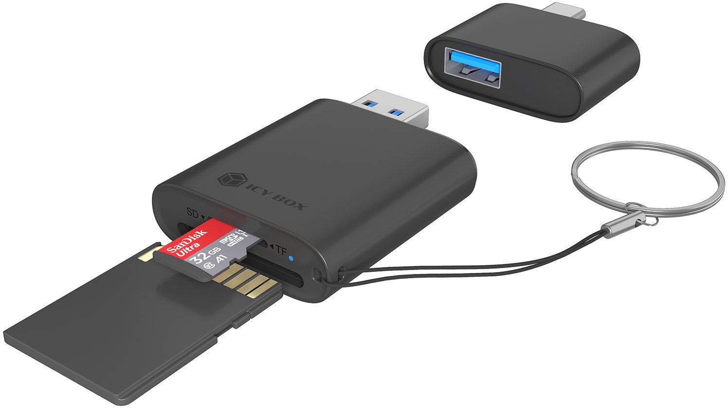 Lexues kartelash Icy Box IB-CR204-CU3, USB 3.2 Gen 1, USB-C dhe USB-A, i zi