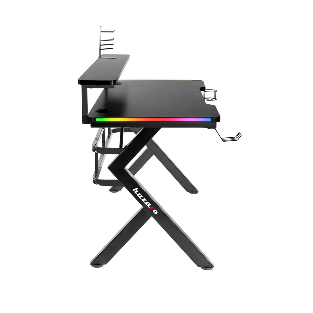 Tavolinë lojërash Huzaro Hero 5.0, 120x60 cm, 25 mm, RGB LED, e zezë 4