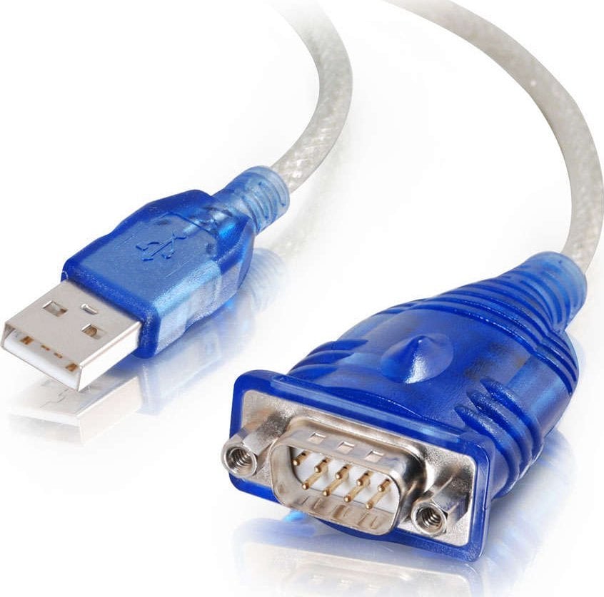 USB кон серија адаптер кабел C2G, 0.45m, RS-232 DB9, сина